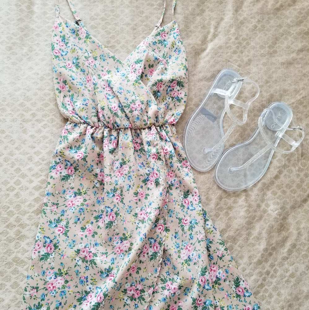 Summer faux wrap dress